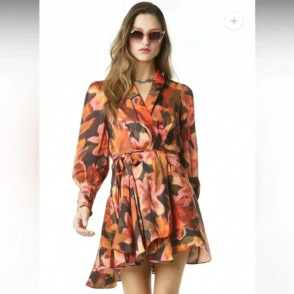 Tart Glenna Poly Satin Dress, Bromeliad Ikat, Size M - Picture 13 of 14